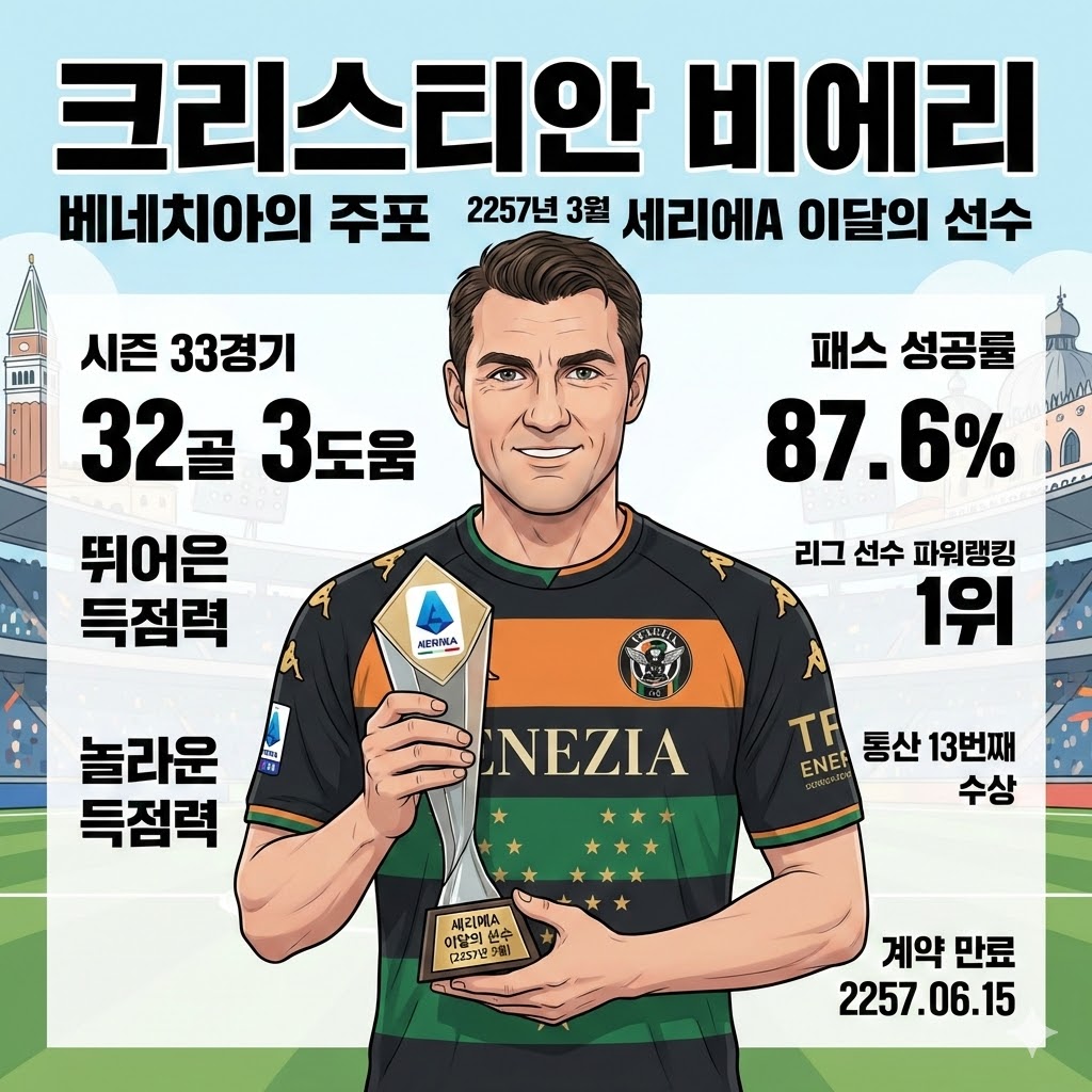 [세리에A] 비에리, 불혹의 나이에도 이달의 선수 등극